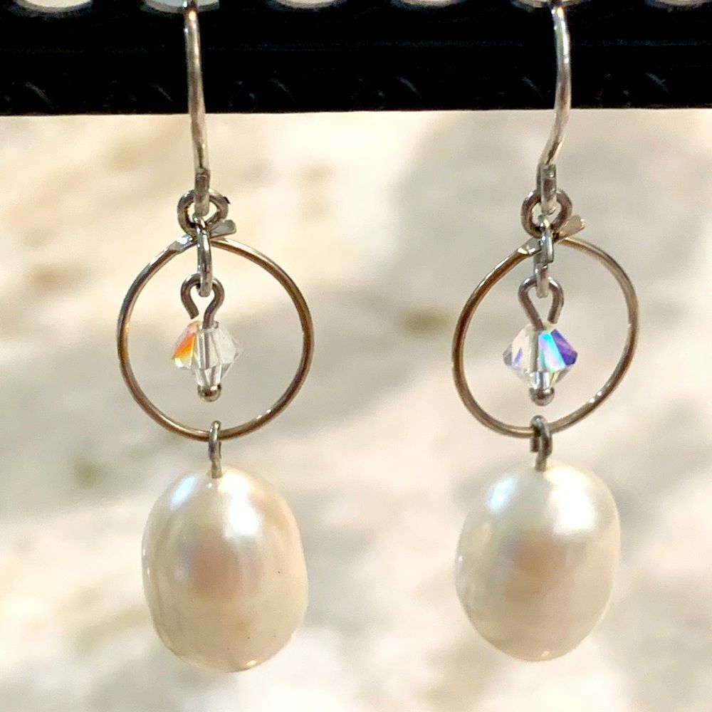 Pearl Dangle Sterling Silver Earrings